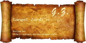 Gangel Zorán névjegykártya